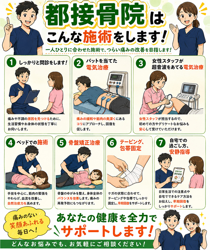 都接骨院はこんな施術をします